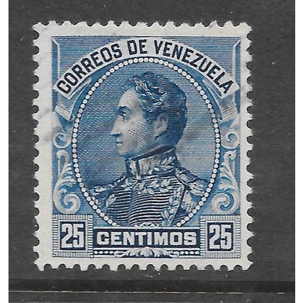 VENEZUELA 25C 1920ish ABN issue blue used portrait faces left