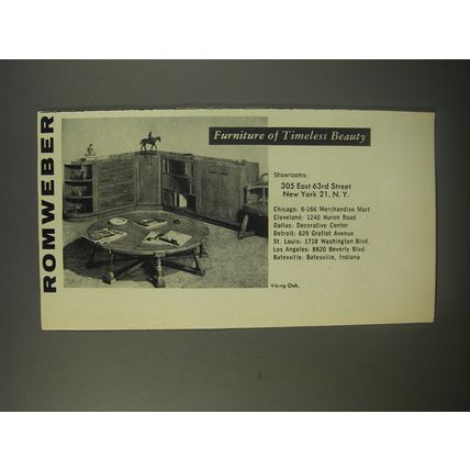 1956 Romweber Viking Oak Furniture Advertisement - timeless beauty