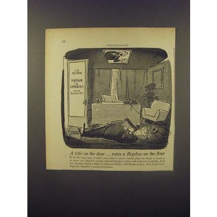 1956 Bigelow Carpet Ad - Rates a Bigelow on the floor