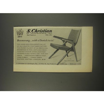 1956 S. Christian of Copenhagen Advertisement - Chair by Hovmand-Olsen