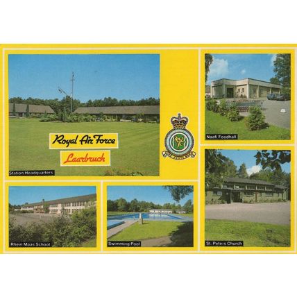 Royal Air Force Laarbruch RAF Swimming Pool German Military Postcard