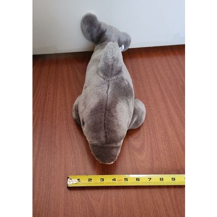 Gray Dolphin Plush Toy 14" blue eyes