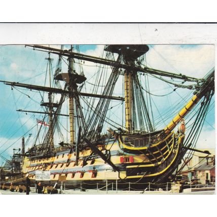 HMS Victory Portsmouth Postcard unused crease