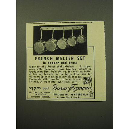 1959 Bazar Francais French Melter Set Advertisement