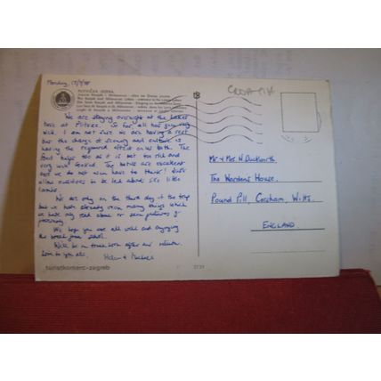 PLITVICKA JEZERA, CROATIA used postcard dated 1978 =
