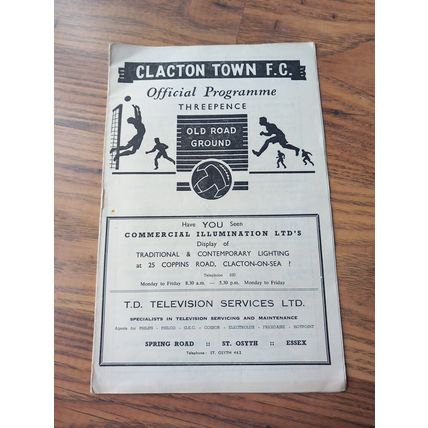 1963/64 Clacton Town vs Harlow Town - East Anglian Cup ** FREE P&P **