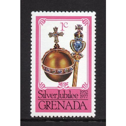 Grenada - 1977 -1c Silver Jubilee, Mint Never Hinged
