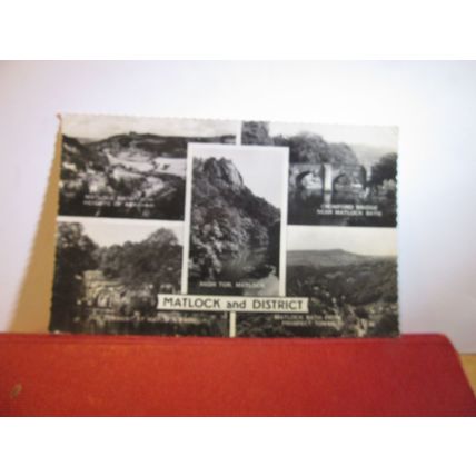 multiview, MATLOCK & DISTRICT. DERBYSHIRE used vintage postcard RP 1960 pm =