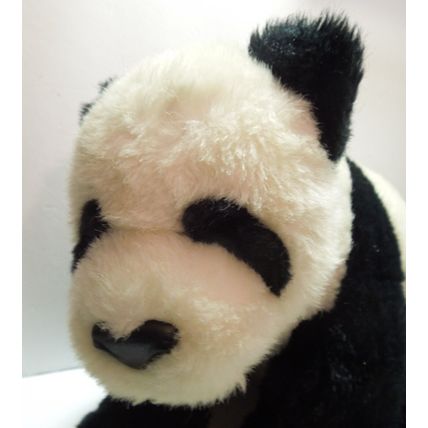 Vintage Gund Panda Bear 11" Plush Stuffed Animal Sitting Black Tail