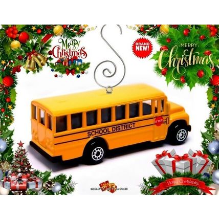 HTF GREAT GIFT CHRISTMAS ORNAMENT YELLOW SCHOOL BUS or FAN SWITCH HANGER
