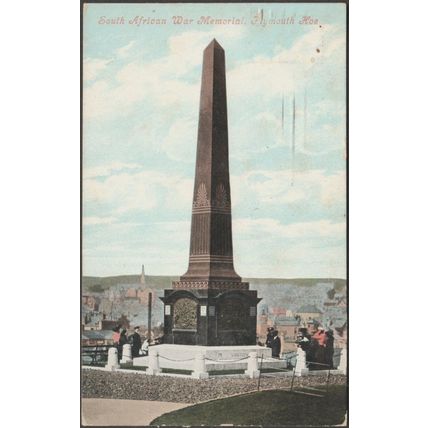 South African War Memorial, Plymouth Hoe, Devon, 1909 - Valentine's Postcard