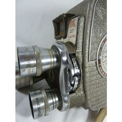 Vintage 1950s Keystone Capri K-27 8mm Movie Camera Triple Lenses*