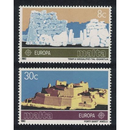 Malta Castles Inventions Europa 2v 1983 MNH SG#712-713