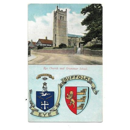 Eye Church And Grammar School, Suffolk, Postcard.