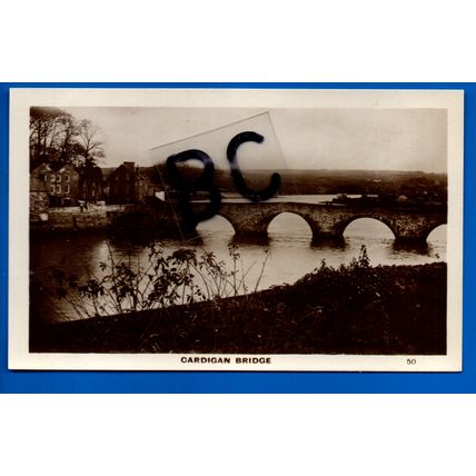Rp Postcard Bridge & River Teifi Cardigan Cardiganshire Ceredigion Nr Aberporth