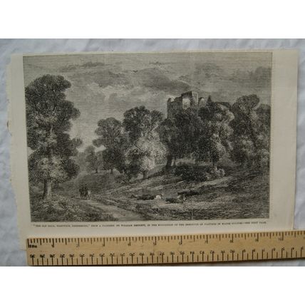 1863 engraving The Old Hall, Hardwick