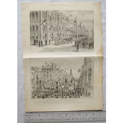 1889 engravings & article Royal Visit to Middleton-on-Tees