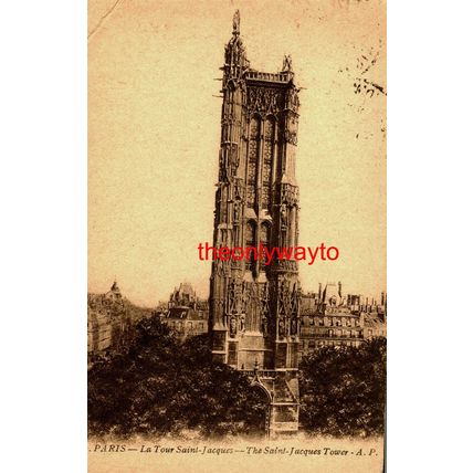 Paris, Tour Saint Jacques, France, 124 AF Postcard