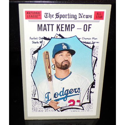 TOPPS HERITAGE 2019 MATT KEMP THE SPORTING NEWS BASEBALL CARD #366