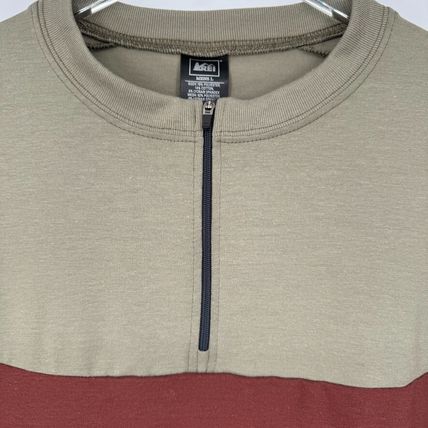 REI Vintage 1/4 Zip Cycling Jersey Shirt Khaki Size Large NWT Outdoor Retro