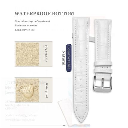 Gents Square Tank Face High Quality White Calfskin Genuine Leather Strap Watch