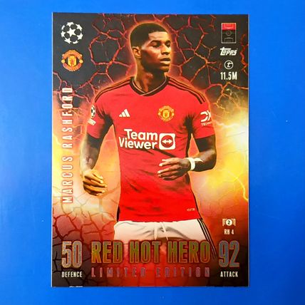MARCUS RASHFORD RED HOT HERO - LTD EDITION TOPPS MATCH ATTAX EXTRA 2023/24 #RH4