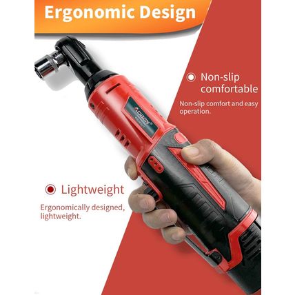 AOBEN Cordless Electric Ratchet Wrench Set, 3/8" 12V Power Ratchet Tool Kit with