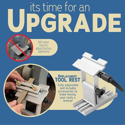 Adjustable Replacement Tool Rest Sharpening Jig for 6 Inch or 8 Inch Bench Grind