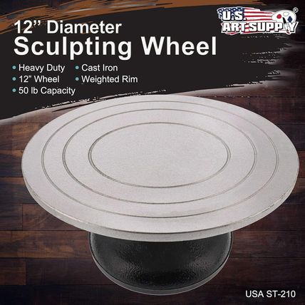 US Art Supply Large 12" Diameter Sculpting Wheel- Heavy Duty All Metal Construct