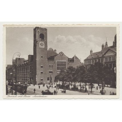 AMSTERDAM Damrak Beurs van Berlage Stock Exchange early 20th C. RPPC Albracht