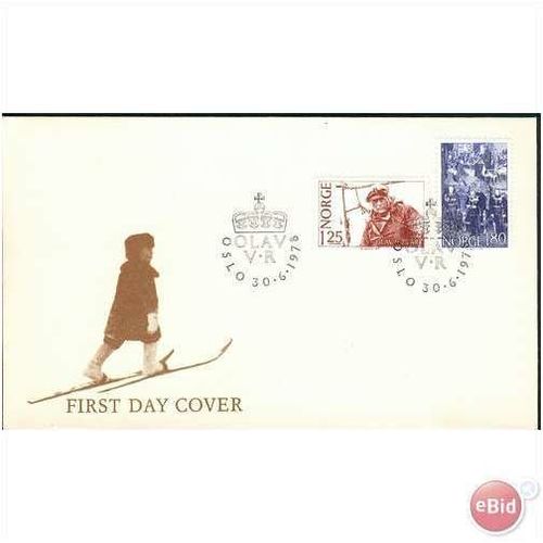 Norway FDC 1978 - SG 817-818 - King Olav's 75th Birthday