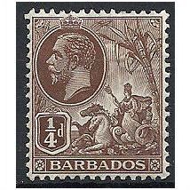 Barbados 1912 SG170 1/4d Brown Mounted Mint . ..