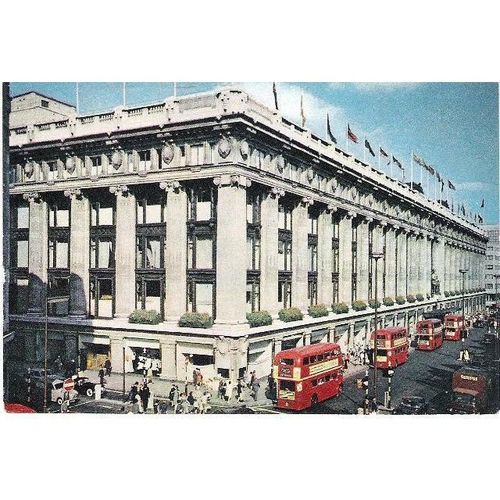 London - Selfridges, Oxford Street - super 1960s Dixon postcard