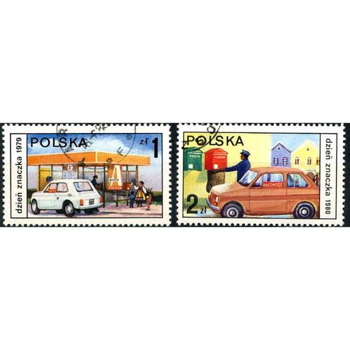POLAND / POLSKA 1979 & 1980 - Motor Car Post Collection x2 vals - CTO