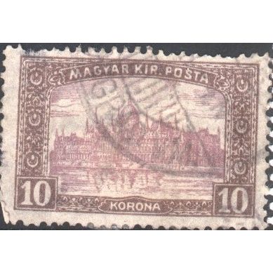 Hungary 1916 - SG250 - 10f red - Parliament Building Budapest - used