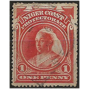 Niger Coast Protectorate 1894 SG52 1d Orange-Vermillion Fine Used . ..