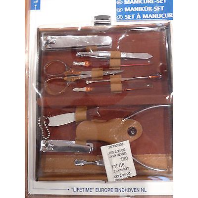 UNISEX DELUXE MANICURE SET 10 PCS IN DELUXE FAUX LEATHER CASE BRAND NEW