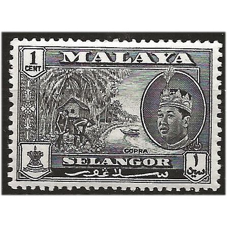 Selangor 1962 SG129 1c Black Mounted Mint . ..