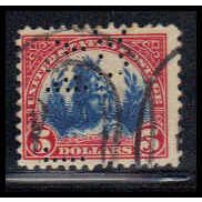 Used 573 $5 Freedom Statue Barely Clears Perf Initials RA2137