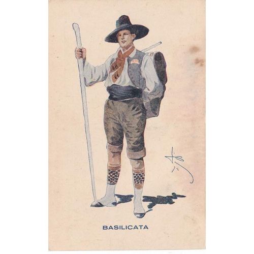 A Male In Regional Costume Of Basilicata Postcard (ETH12335)