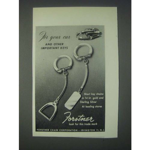 1947 Forstner Key Chains Ad - For Your Car