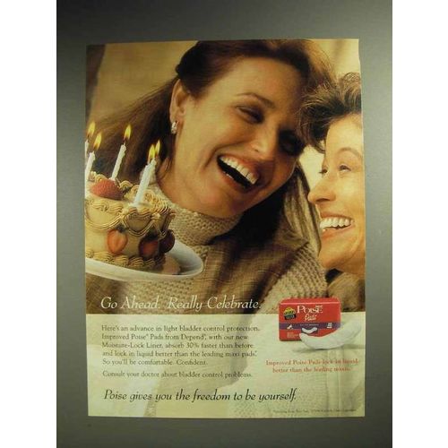 1997 Poise Pads Ad - Go Ahead. Really Celebrate