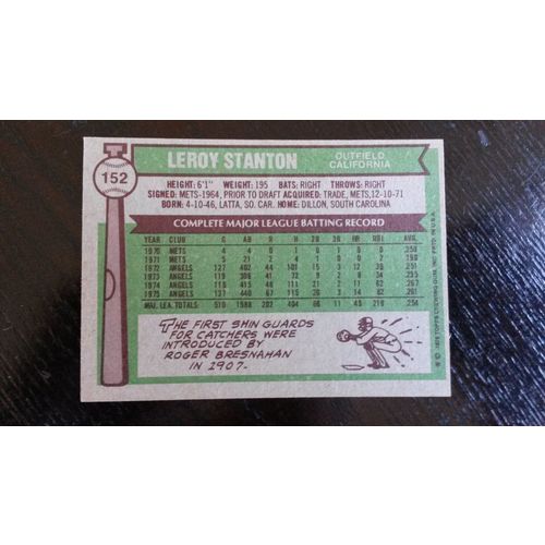 1976 Topps Card # 152 Leroy Stanton Very Good (3) California Angels