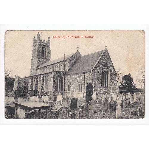 New Buckenham Church Norfolk Postcard