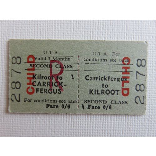 Ulster Transport Authority Carrickfergus-Kilroot 2nd Rtn Child Ticket #73