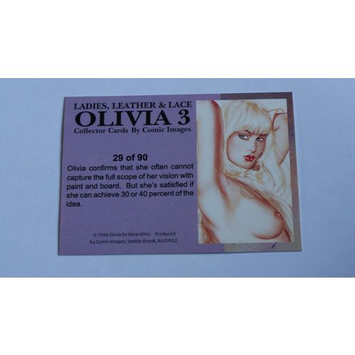 Olivia 3 Ladies, Leather & Lace Base trading card # 29 (A) 1994, Comic Images