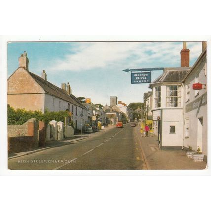 High Street Charmouth Postcard Dorset