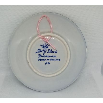 Delft Blauw Blue & White Wall Plate Windmills Water View Hand Painted Holland