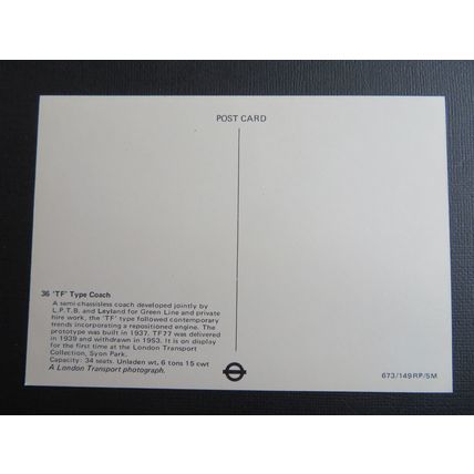 36 TF Type Coach, London Transport Postcard