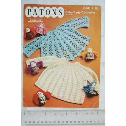 1973 Patons 2403 crochet Angel tops, 19-20 inch, 3 ply